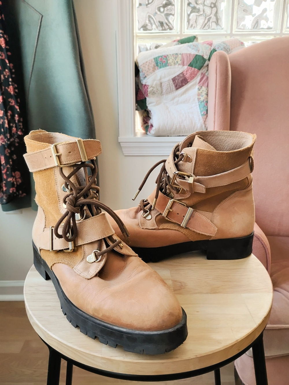 Leather Free People Ankle Boots, Size 8